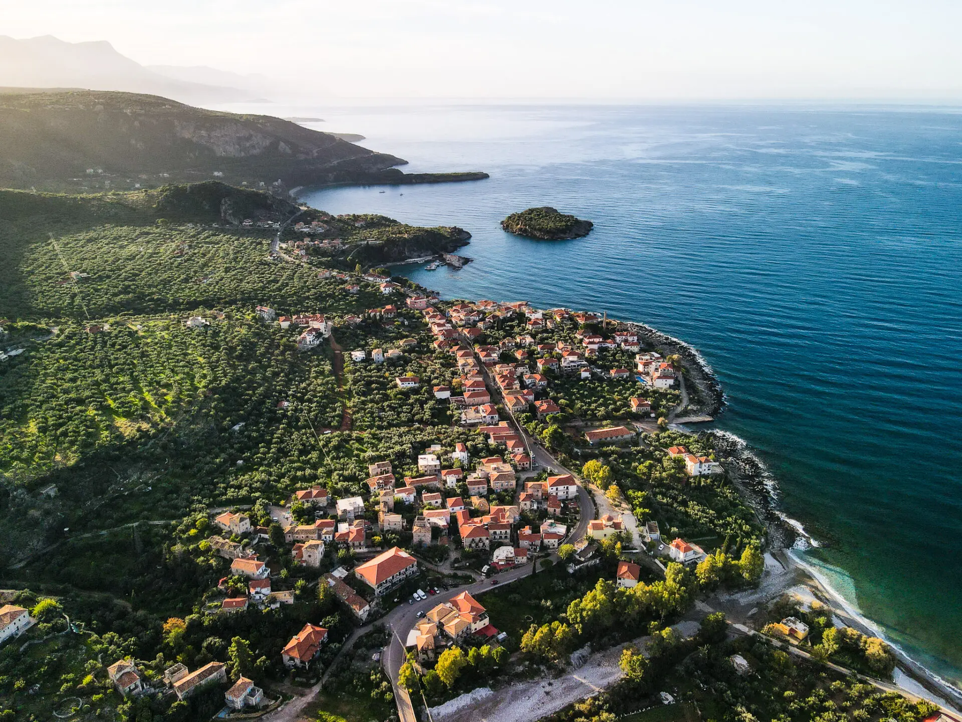 Kardamyli Coastline Aerial View
