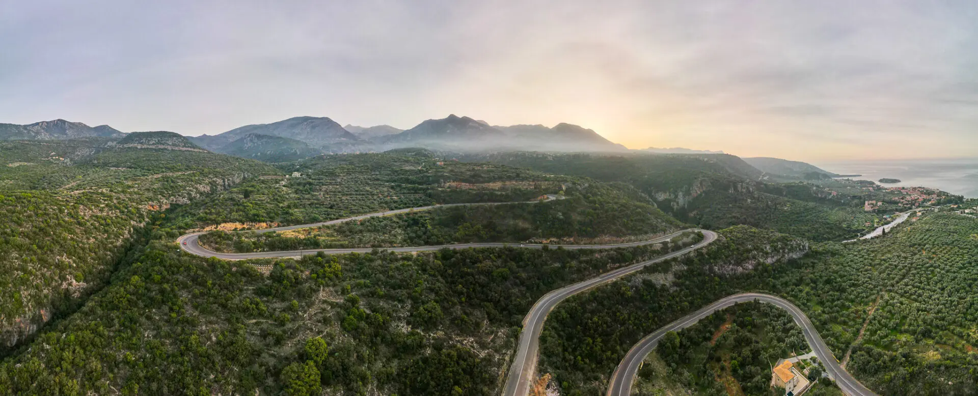 Scenic view of Kardamyli road