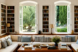 Library inside the Patrick Leigh Fermor House in Kardamyli