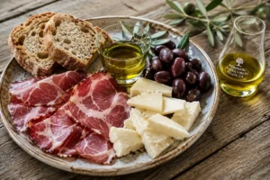What to eat in Kardamyli including syglino, Sfela cheese, olives and Koroneiki olive oil