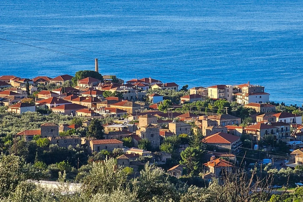 Kardamyli village view from Villa Leonidas